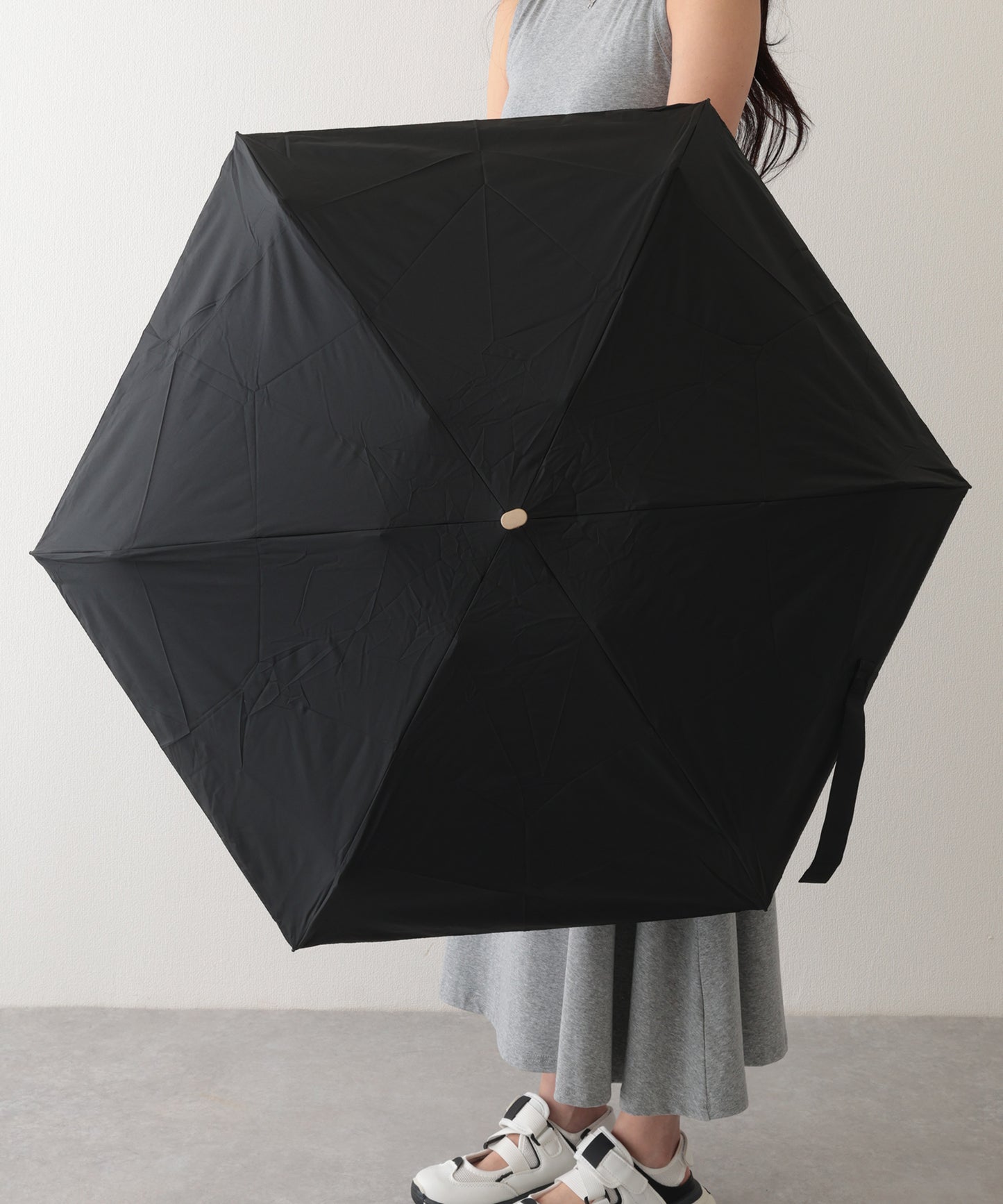 ソリッドカラー 晴雨兼用 ベーシック コンパクト 折りたたみ傘