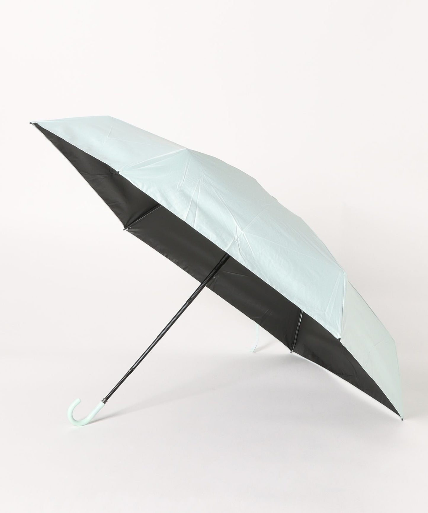 晴雨兼用 ソリッドカラー フック型 コンパクト 折りたたみ傘