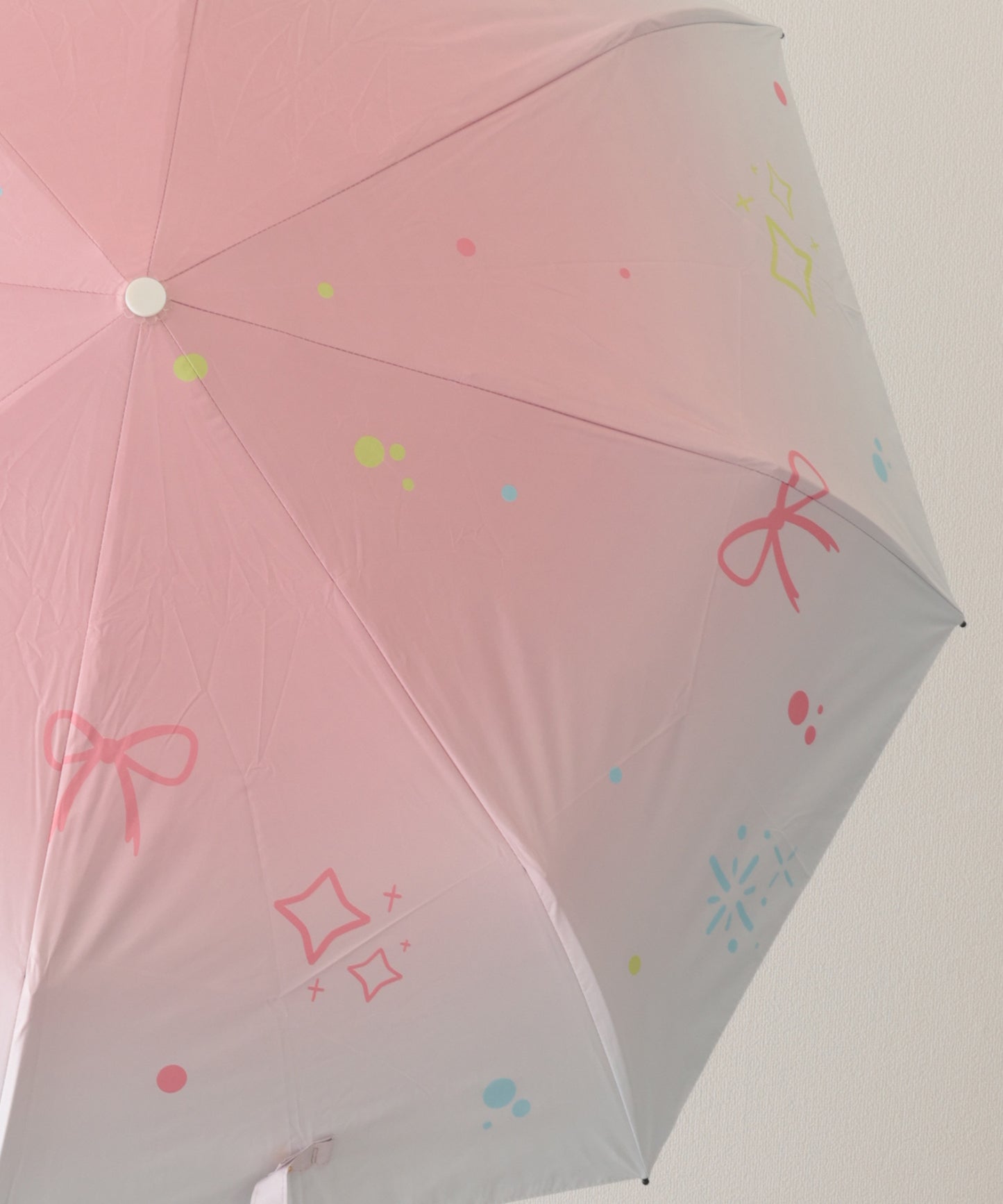 晴雨兼用 グラデーションカラー イラスト ハンドル 折りたたみ傘