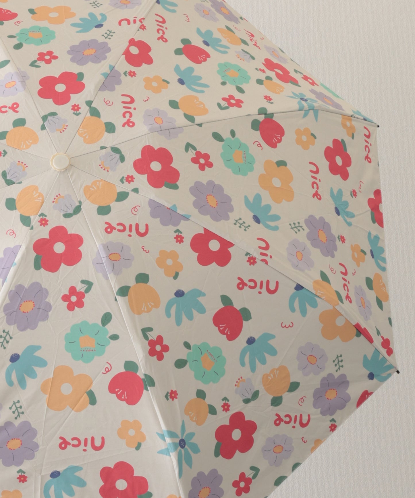 晴雨兼用 レトロ フラワー 遮光 折りたたみ傘