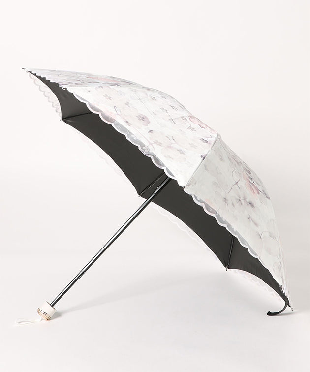晴雨兼用 レース レイヤード 遮光 折りたたみ傘