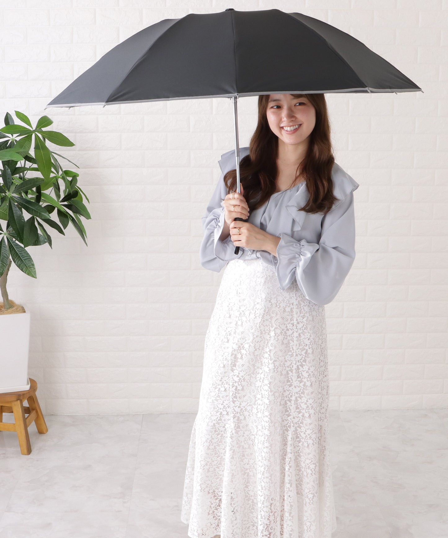 晴雨兼用ラージサイズスタイリッシュ折りたたみ傘