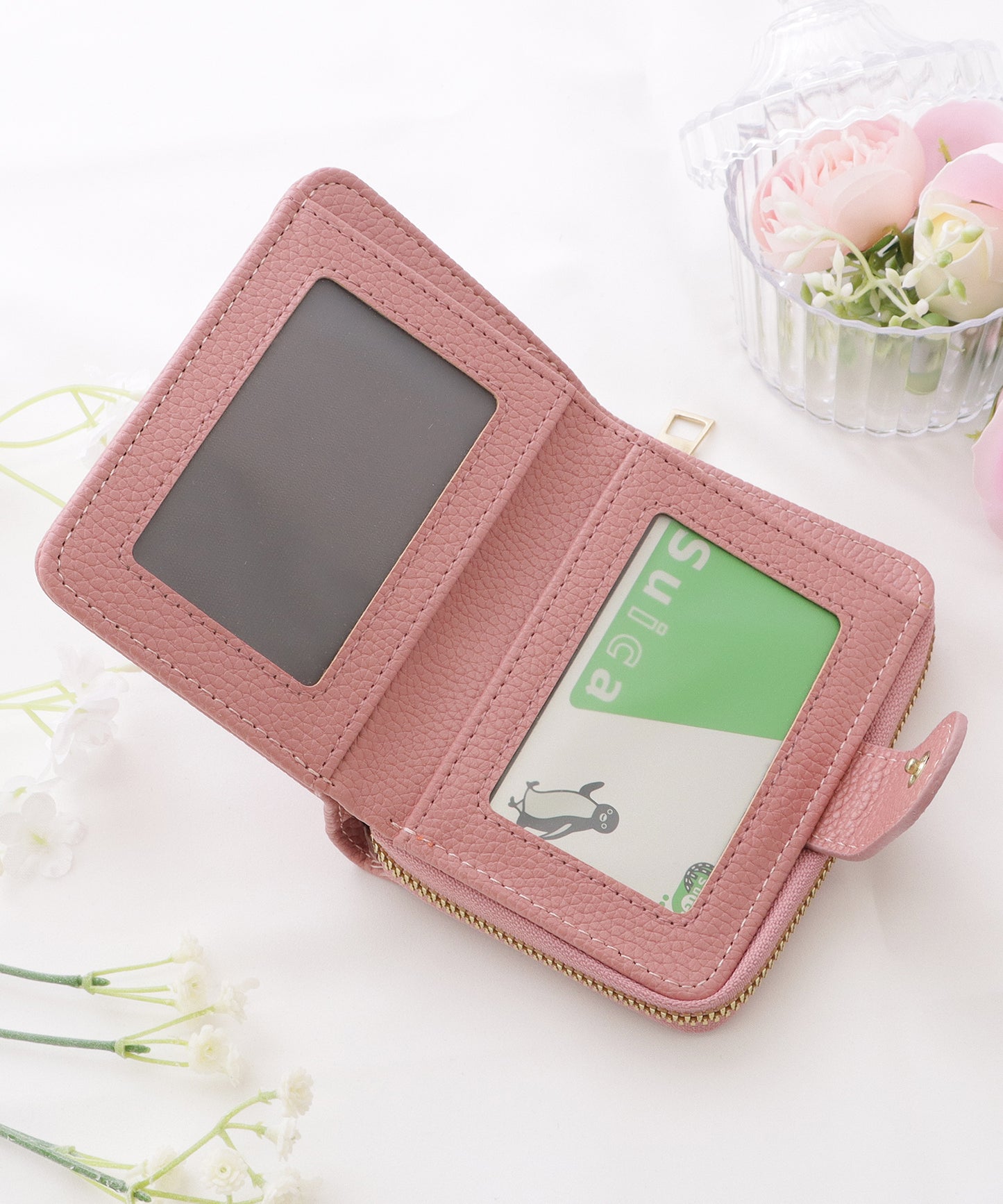 レザー調コンパクトカードケース