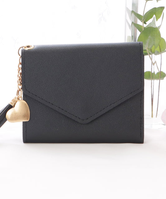 タッセルチャームレザー調コンパクトカードケース