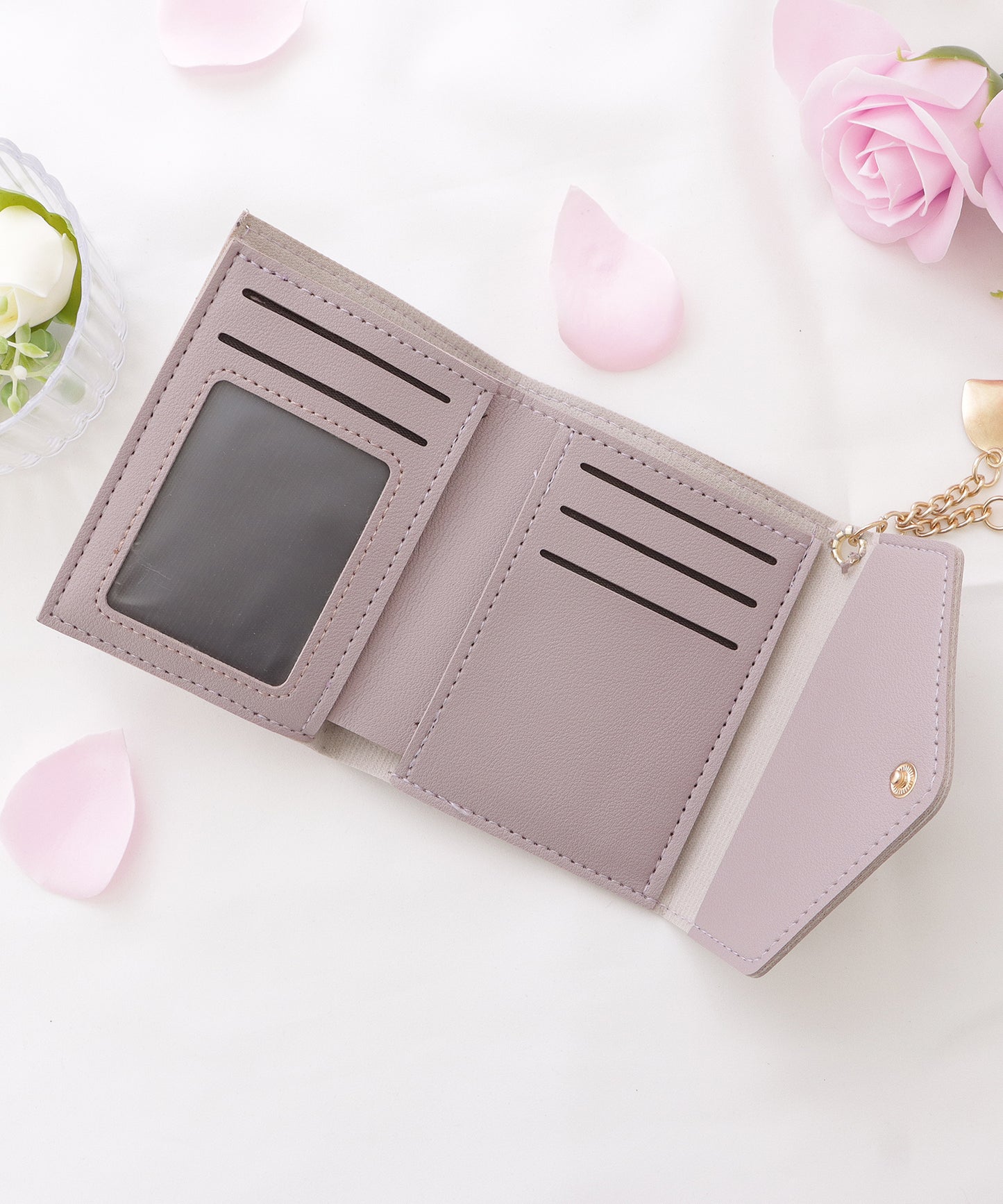 タッセルチャームレザー調コンパクトカードケース