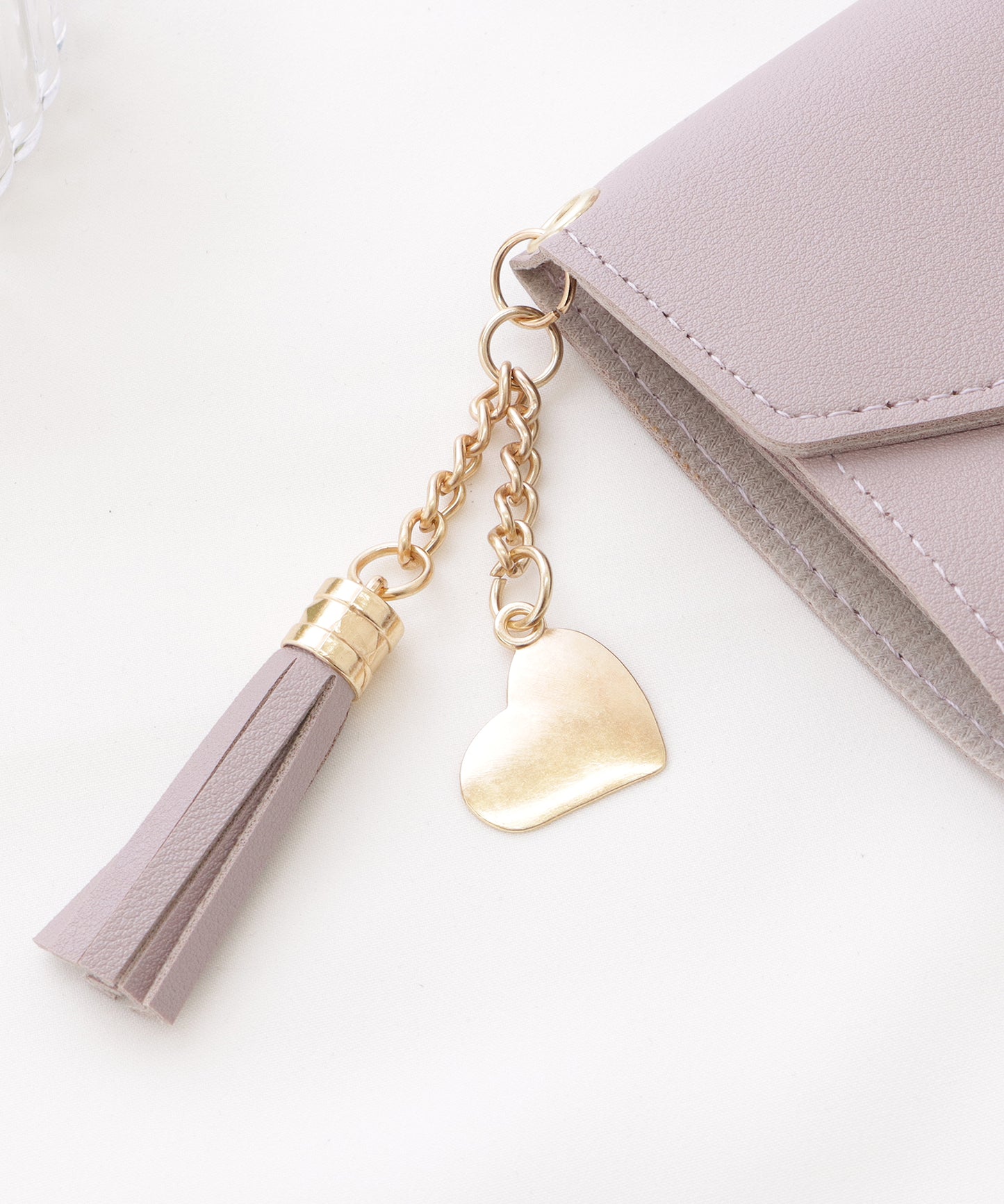 タッセルチャームレザー調コンパクトカードケース