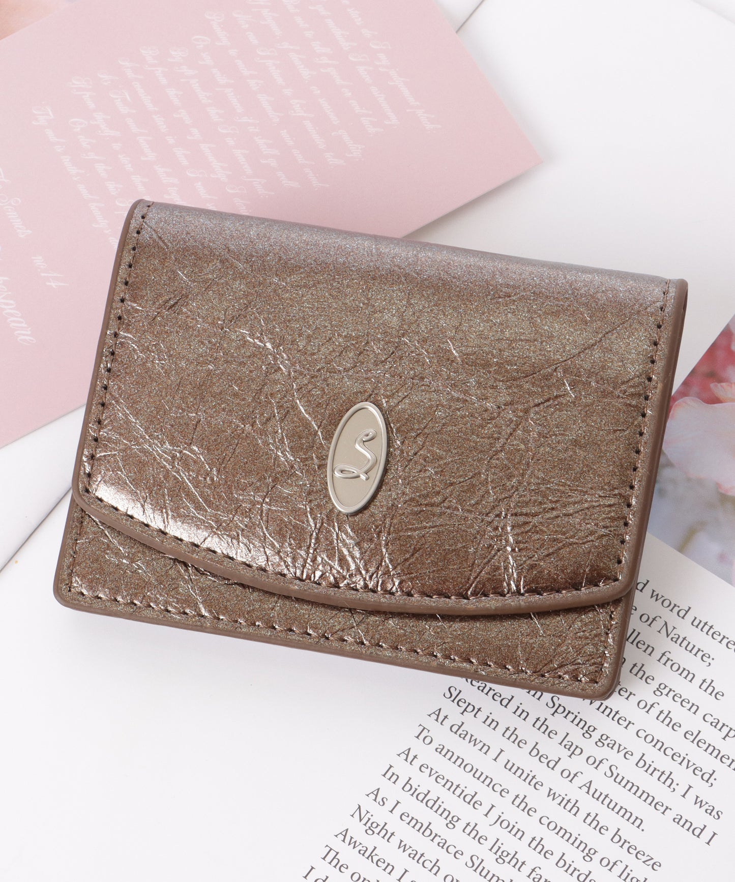 レザー調 メタリック コンパクト カード ケース