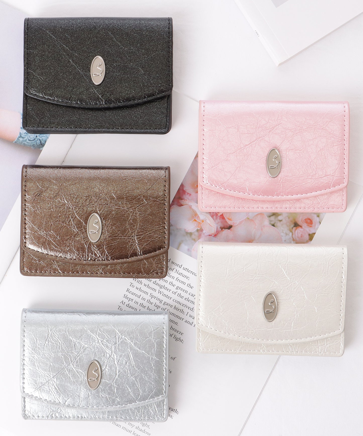 レザー調 メタリック コンパクト カード ケース