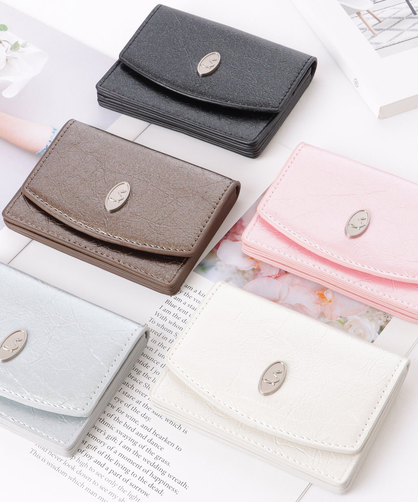 レザー調 メタリック コンパクト カード ケース