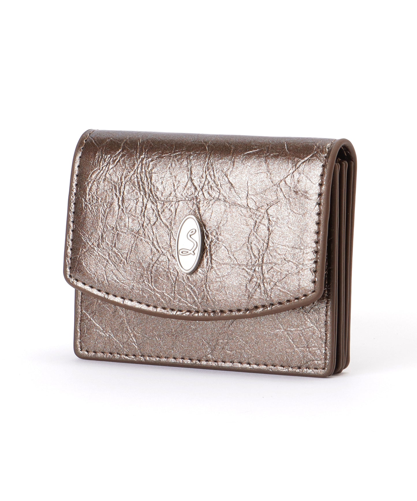 レザー調 メタリック コンパクト カード ケース