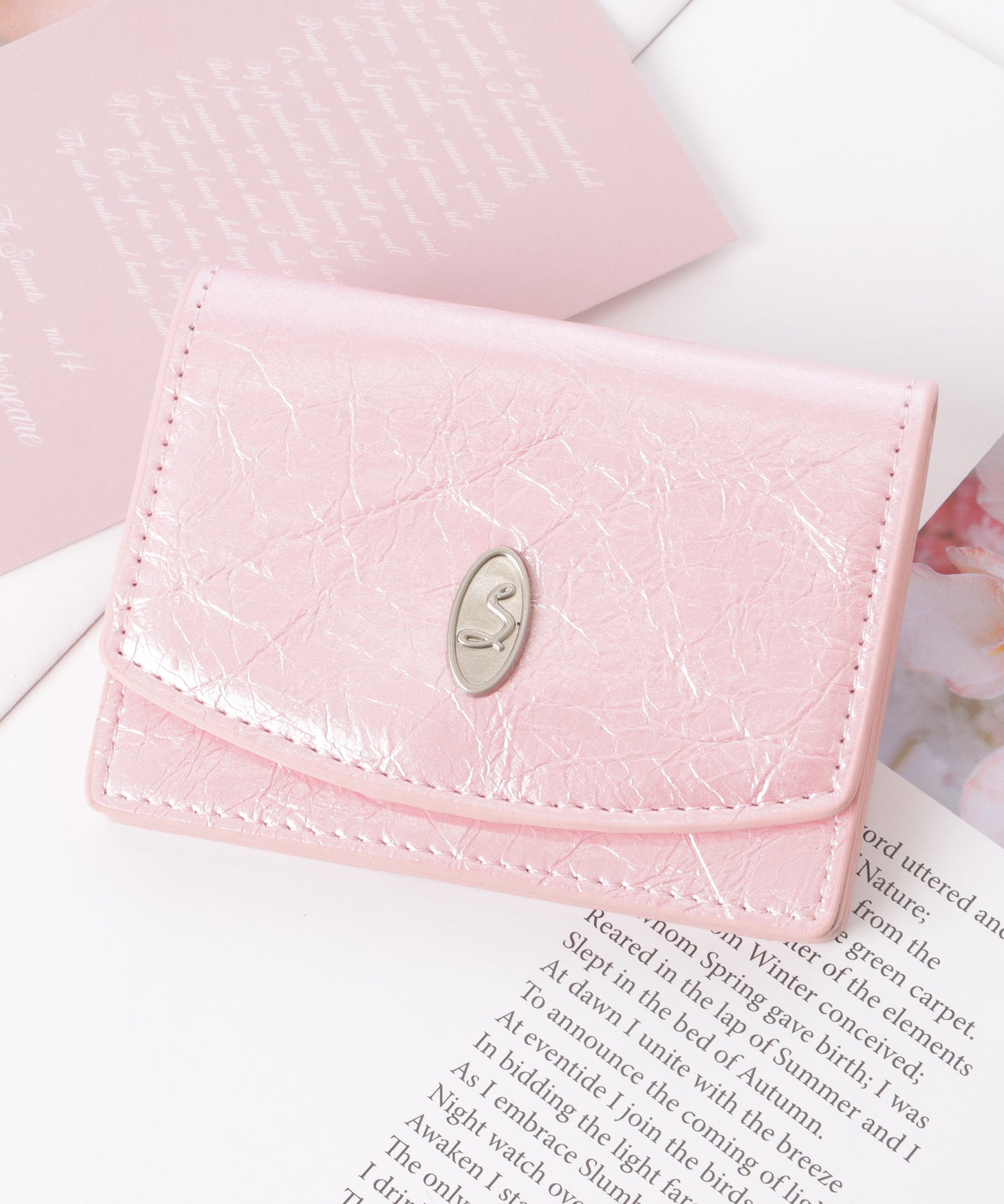 レザー調 メタリック コンパクト カード ケース