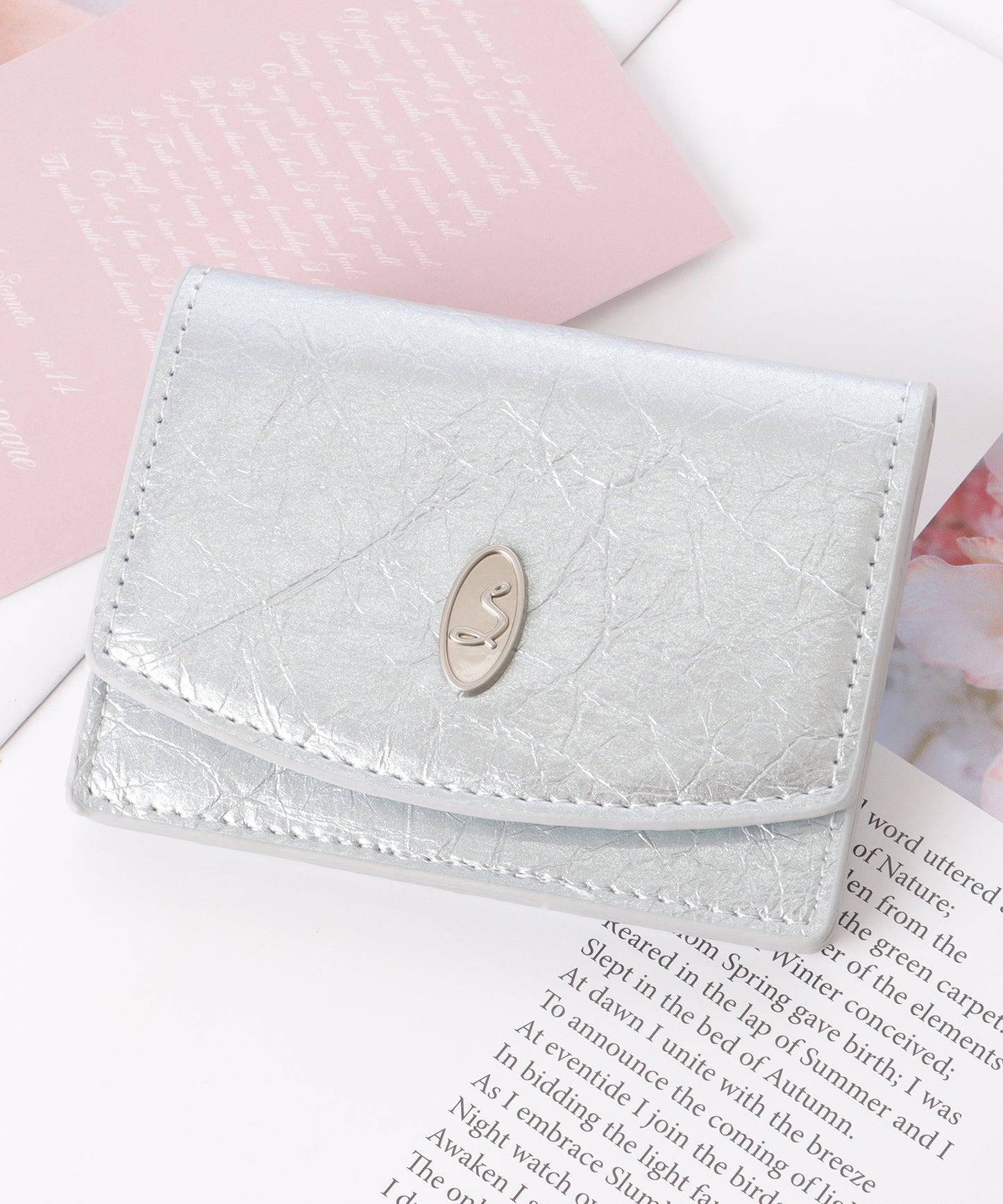 レザー調 メタリック コンパクト カード ケース