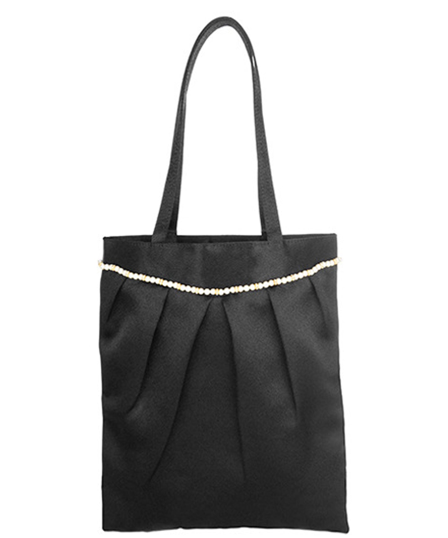 タック付きサテンパーティーバッグ