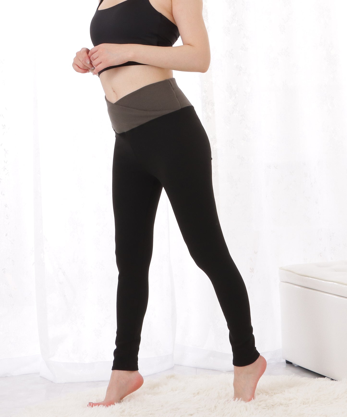 あったか保温クロスデザインレギンス