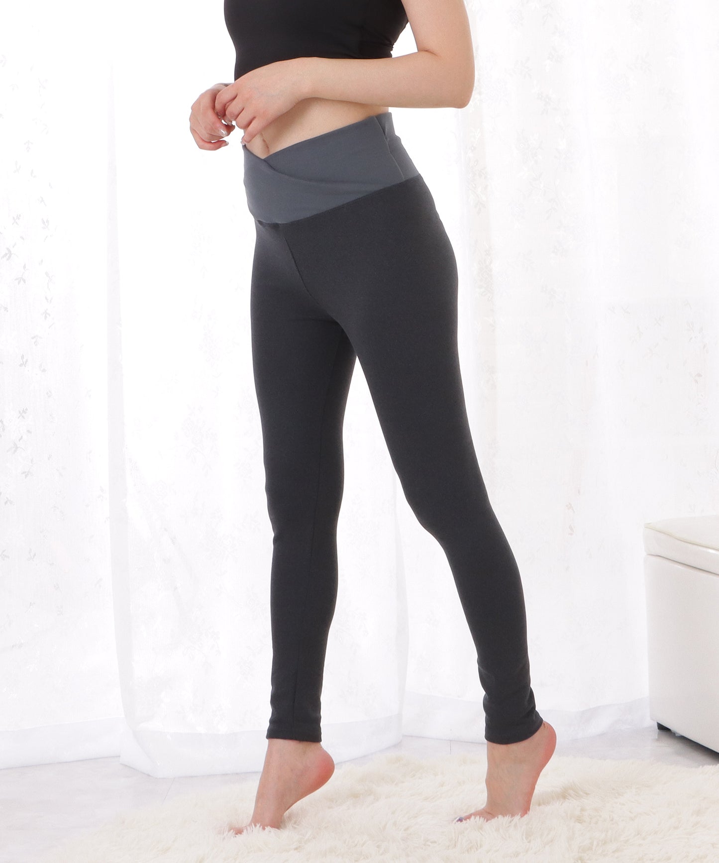 あったか保温クロスデザインレギンス