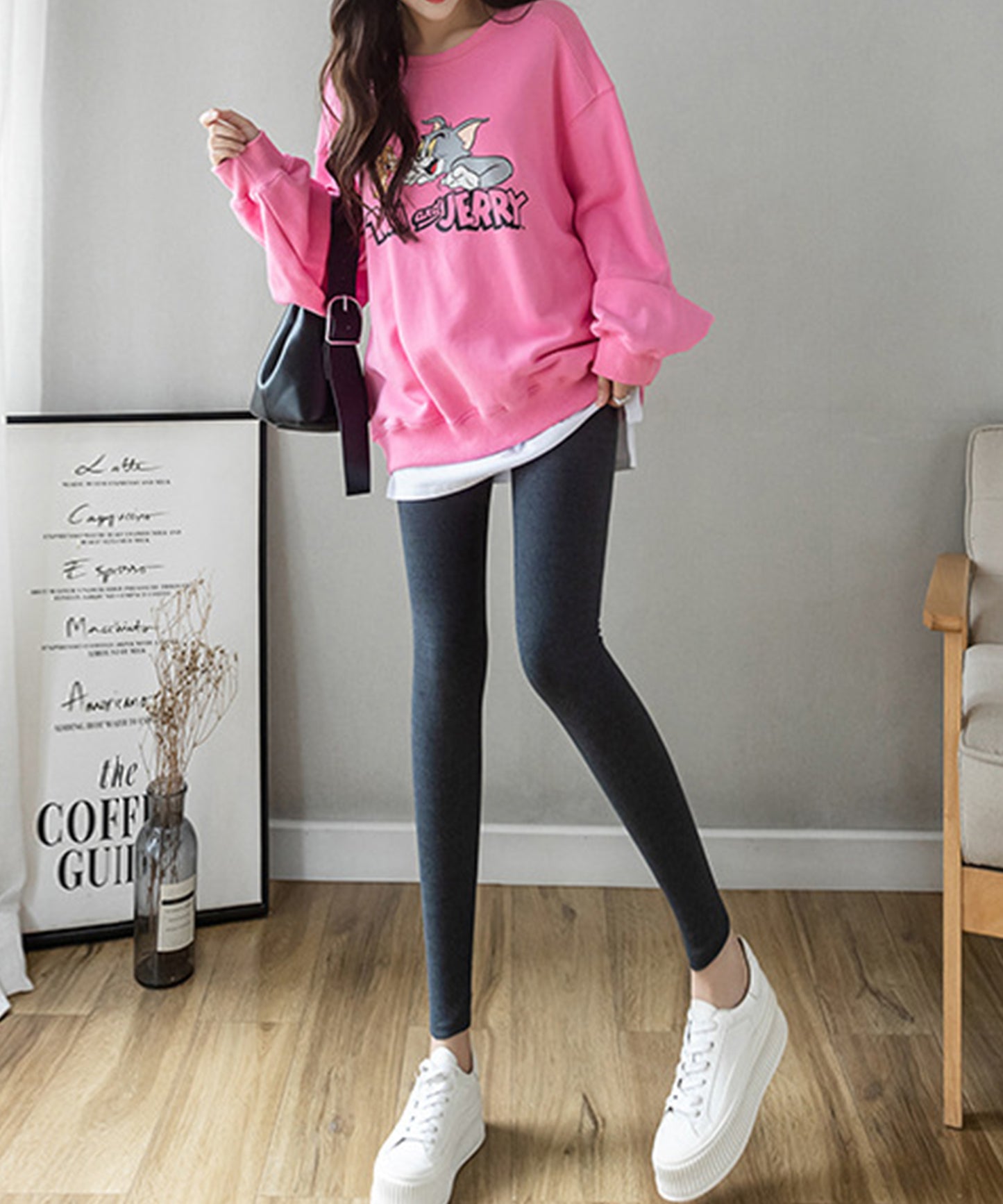 あったか保温クロスデザインレギンス