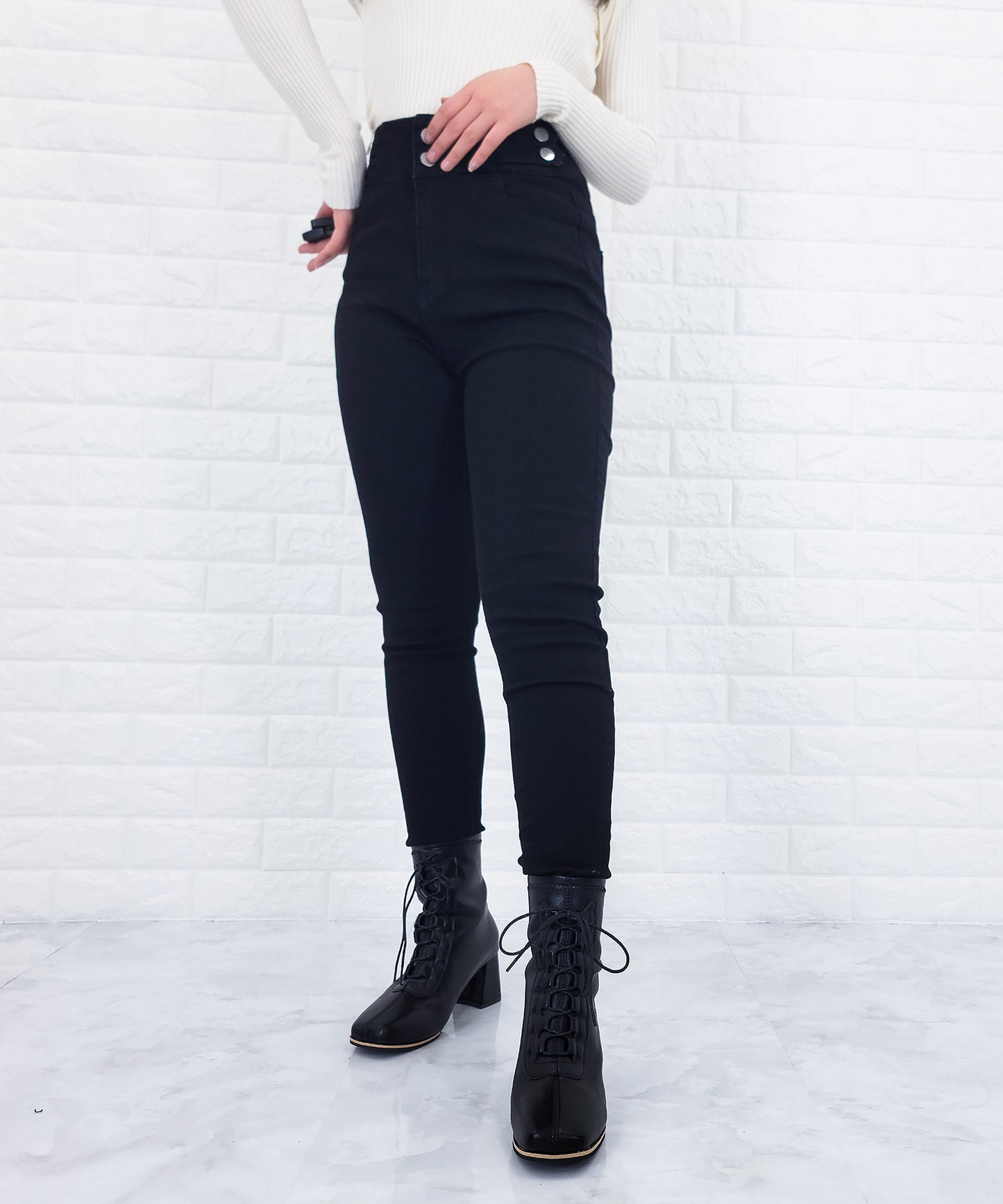 ハイウエストストレッチデニムパンツ