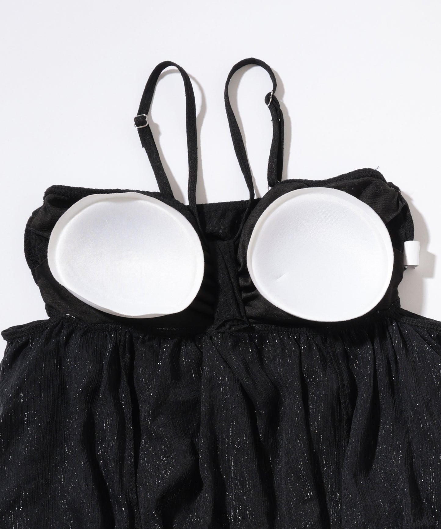 【2点セット】異素材 シアー ラッフルフリル ワンピース ショーツ付き セパレート水着