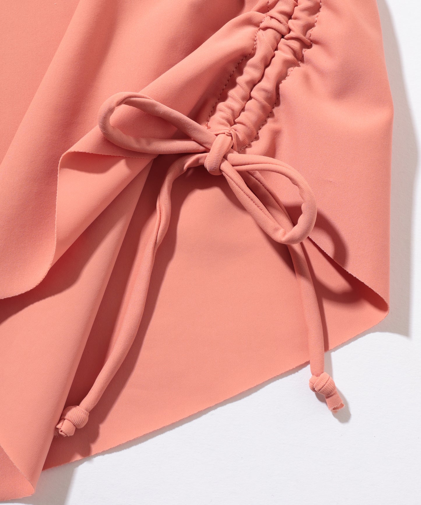 【2点セット】サイドオープン ドローストリング ワンピース ショーツ付き セパレート水着