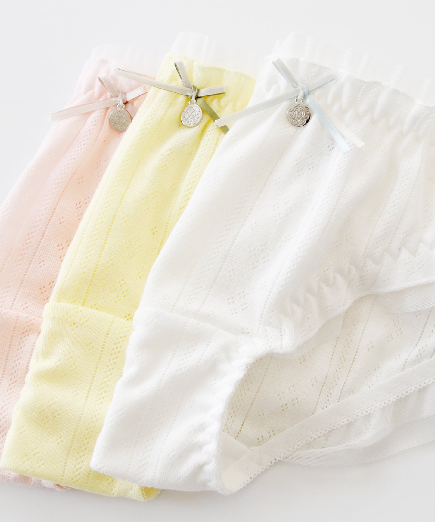 【3色組】セットでお得♪ショーツ 3色3枚セット ひらひらフリルがかわいい パステルカラーコットンショーツ