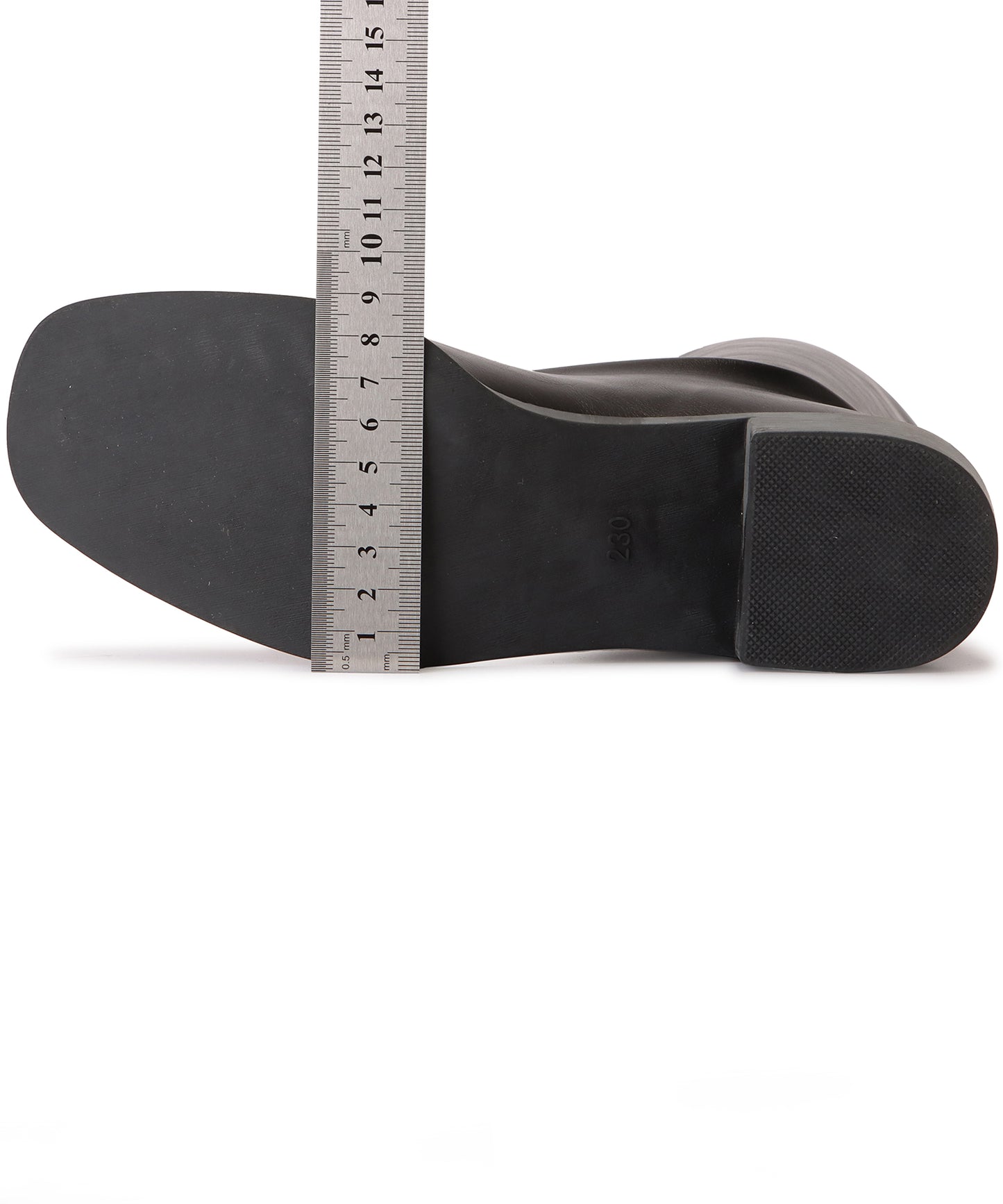 スクエアトゥ スムースロングブーツ