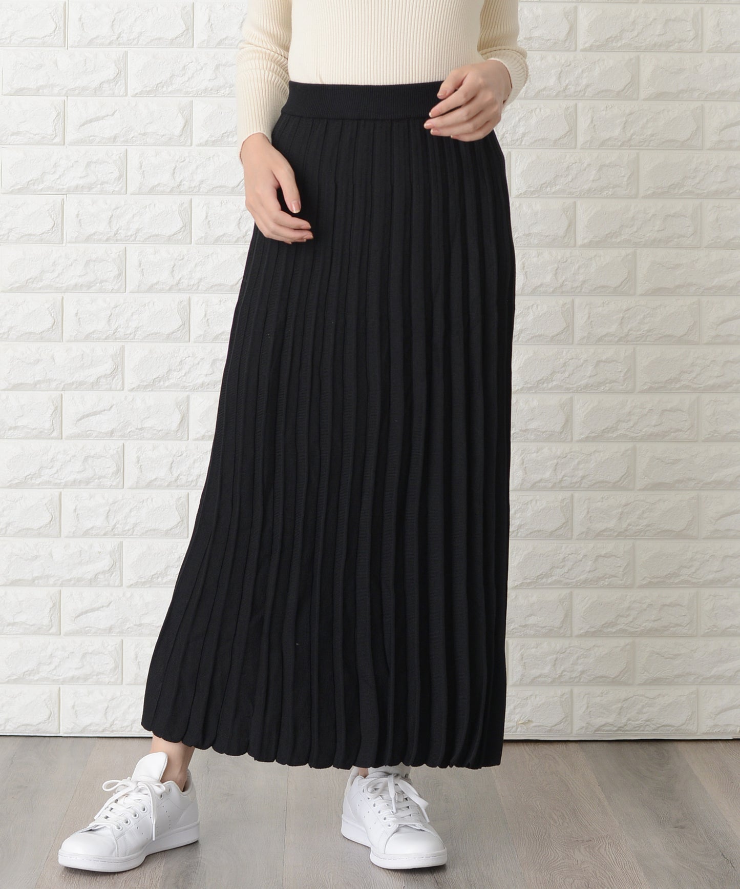 ニットプリーツロングスカート