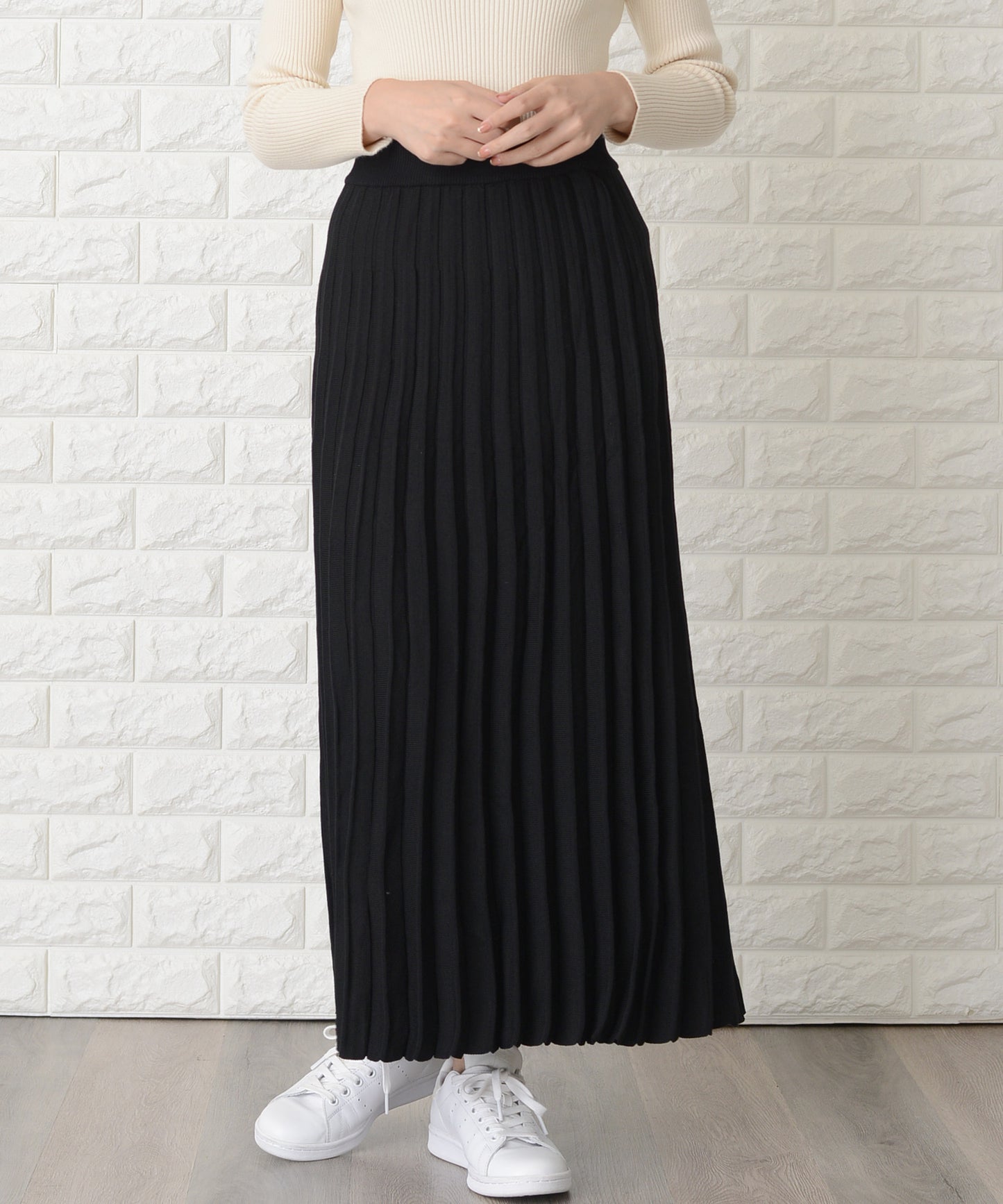 ニットプリーツロングスカート