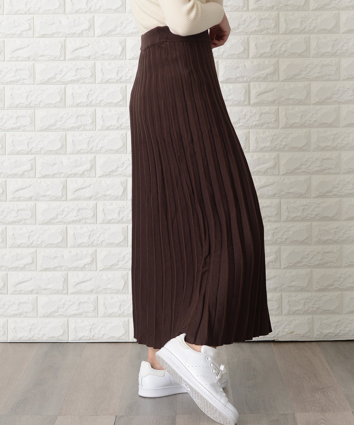 ニットプリーツロングスカート