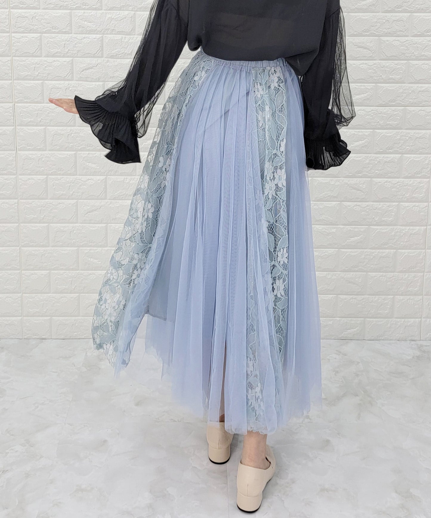 リボン付き ロングチュールスカート
