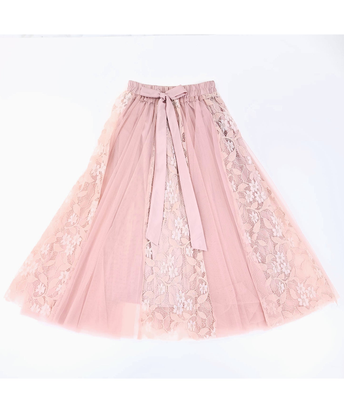 リボン付き ロングチュールスカート