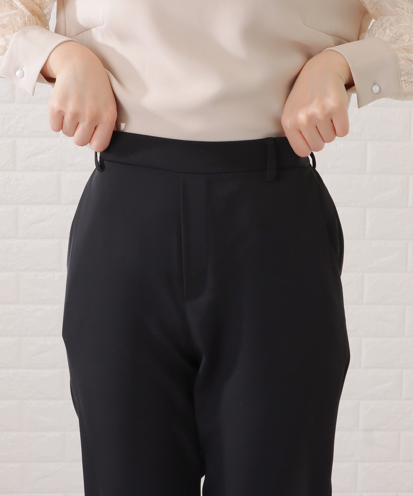 袖レーステーパードセレモニーセットアップ パンツドレス