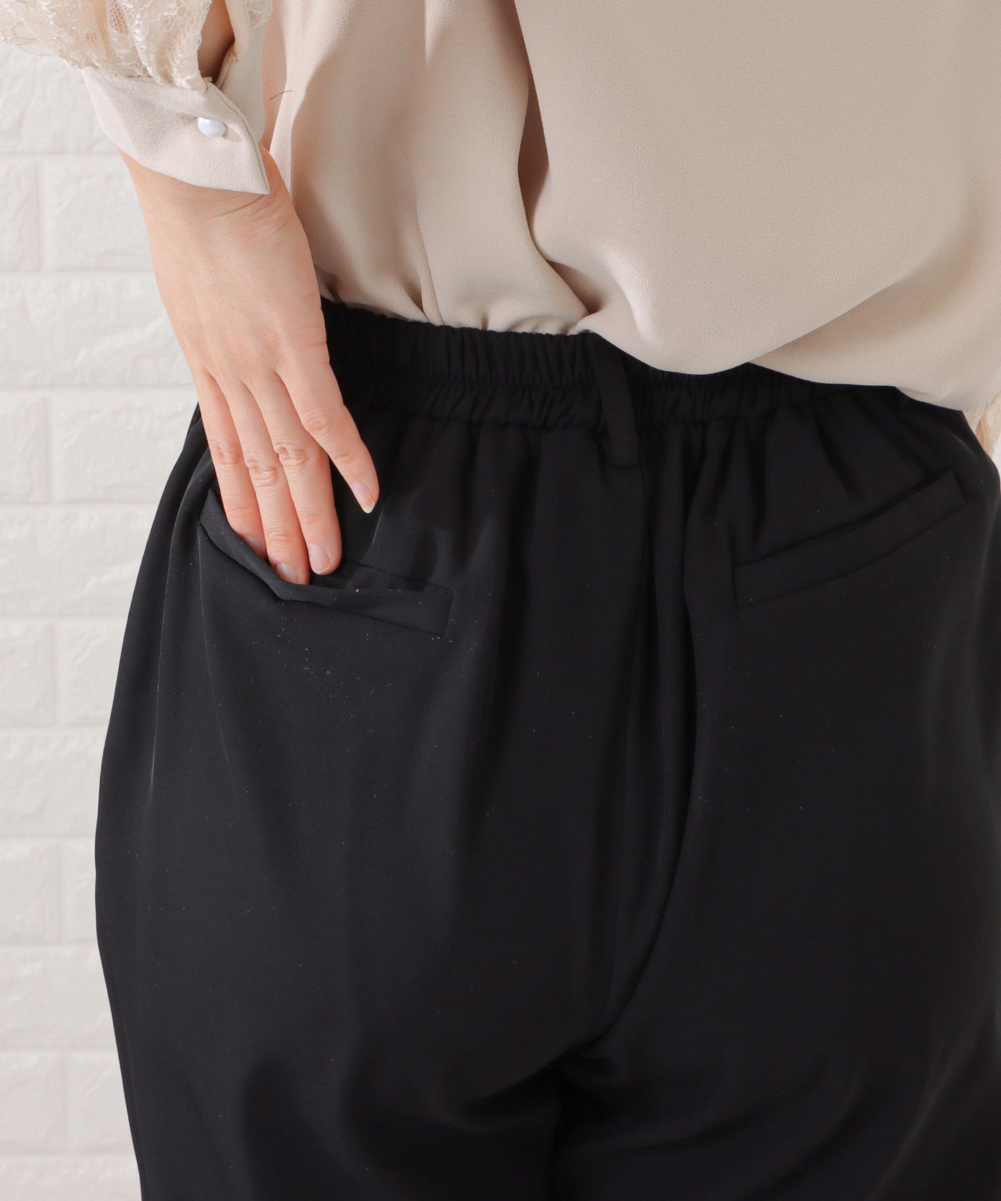 袖レーステーパードセレモニーセットアップ パンツドレス