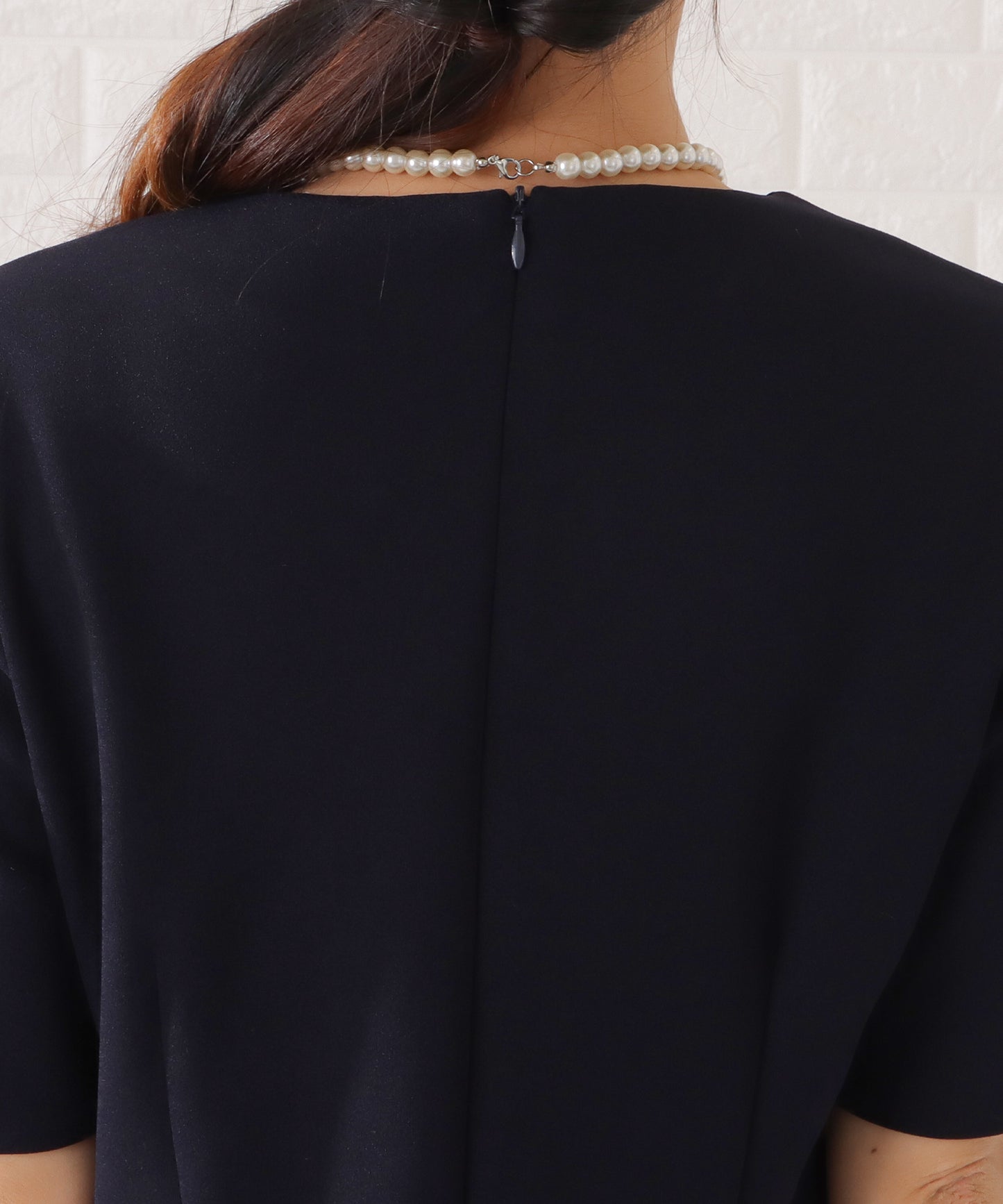 Vネックワンピース×ノーカラージャケット2点セット