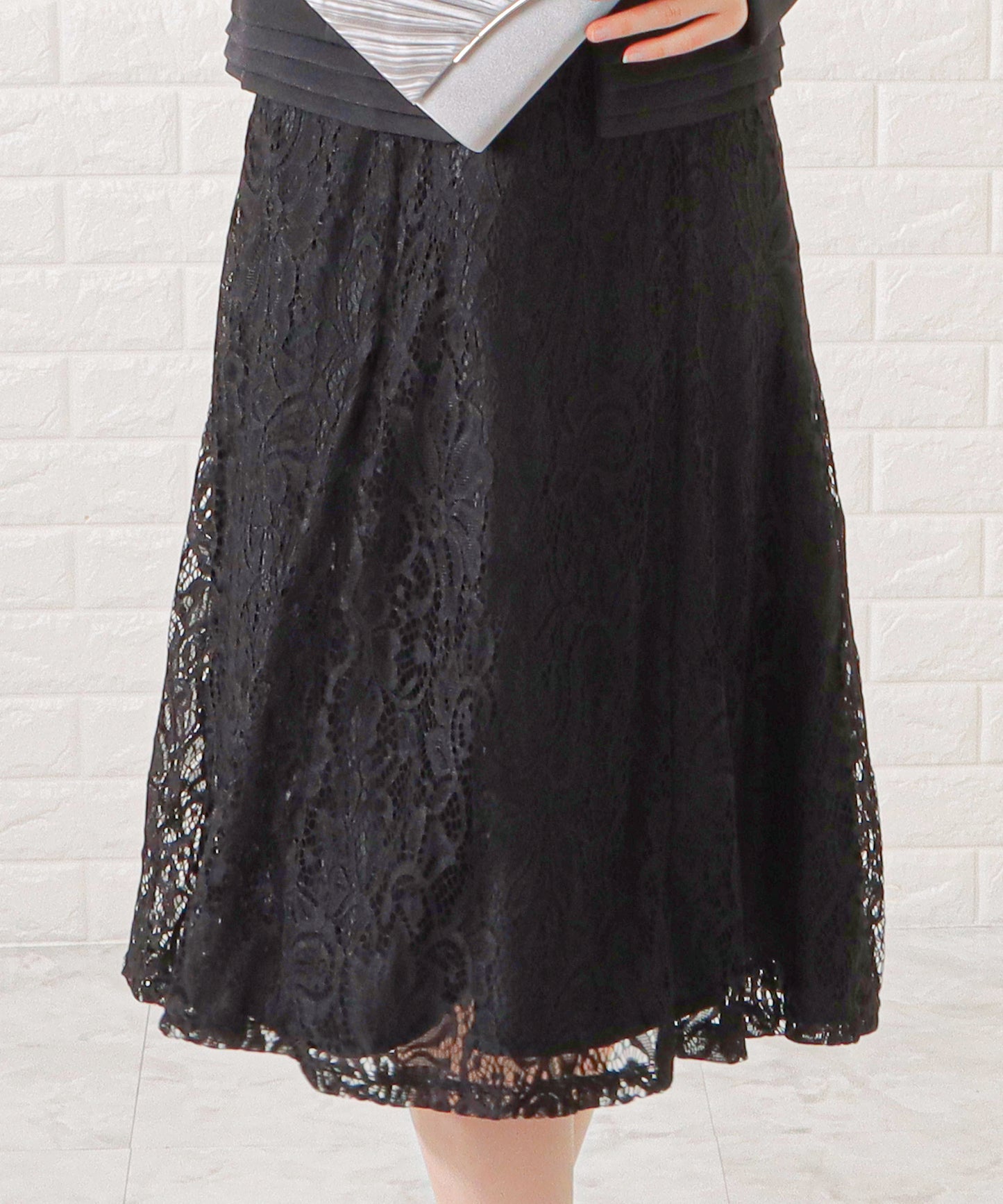 ノーカラージャケット&総レース半袖ワンピースドレス