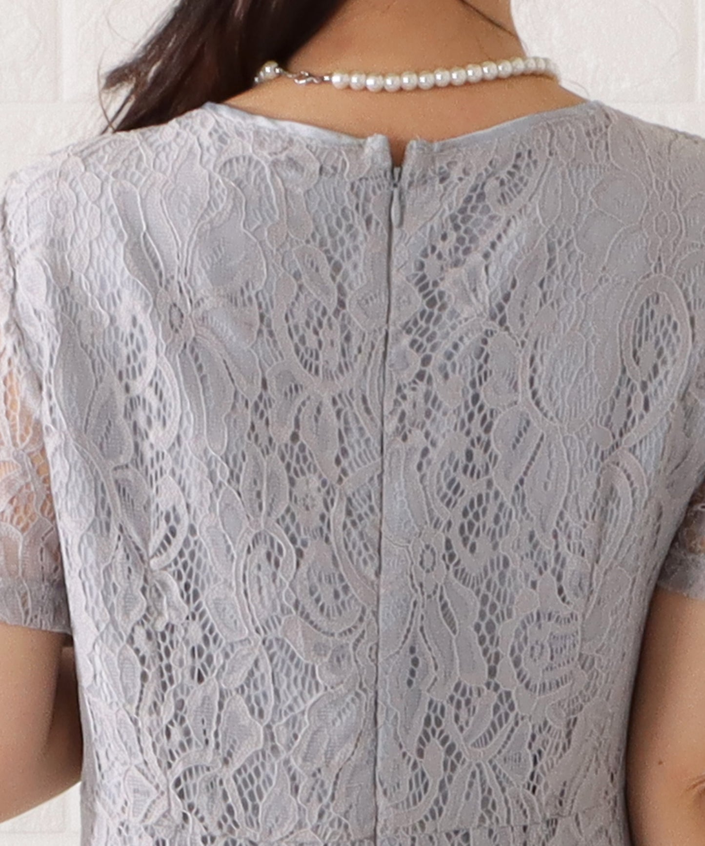 ノーカラージャケット&総レース半袖ワンピースドレス