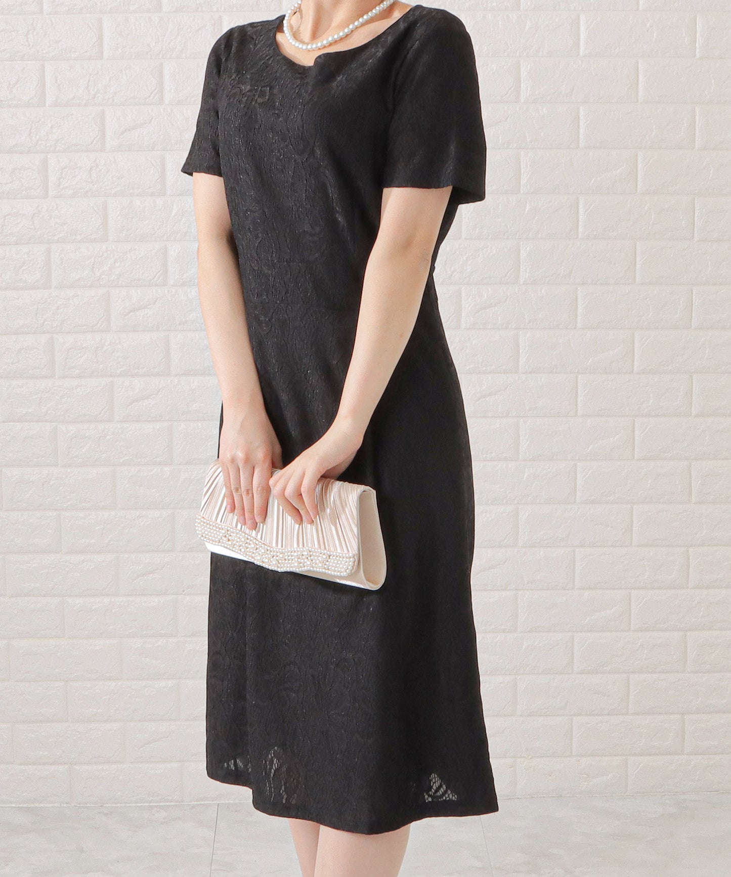 タックペプラムジャケット&レースワンピースセットアップ