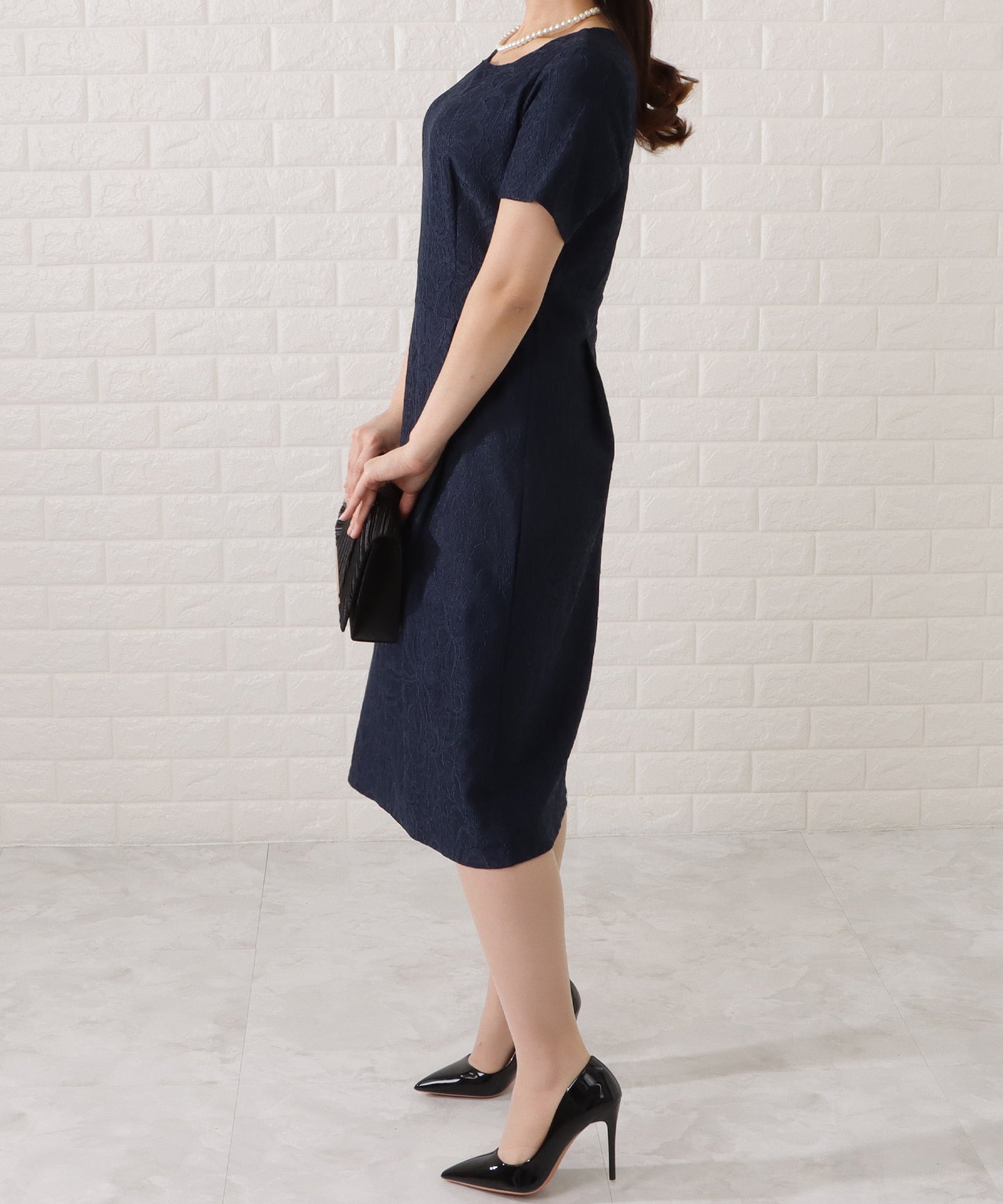 タックペプラムジャケット&レースワンピースセットアップ