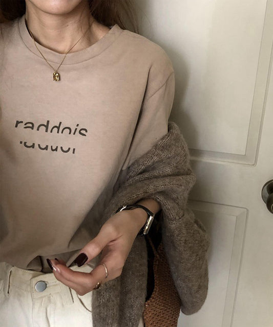 配色 ロゴプリント クルーネック 半袖 Tシャツ