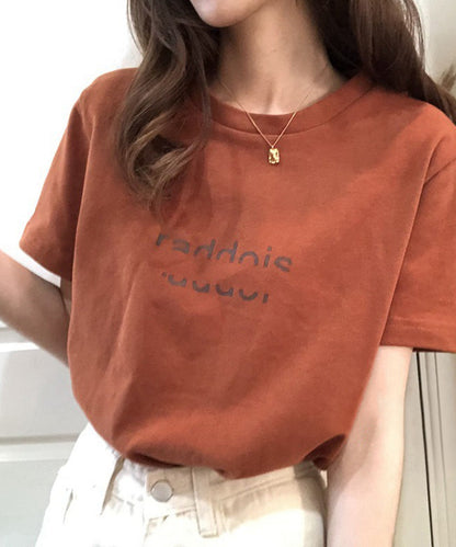 配色 ロゴプリント クルーネック 半袖 Tシャツ