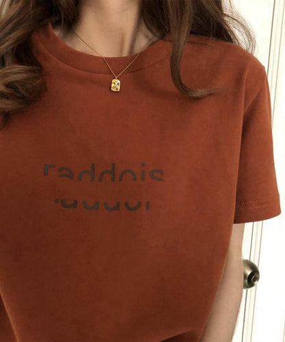 配色 ロゴプリント クルーネック 半袖 Tシャツ