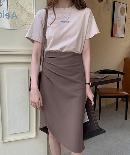 配色 ロゴプリント クルーネック 半袖 Tシャツ