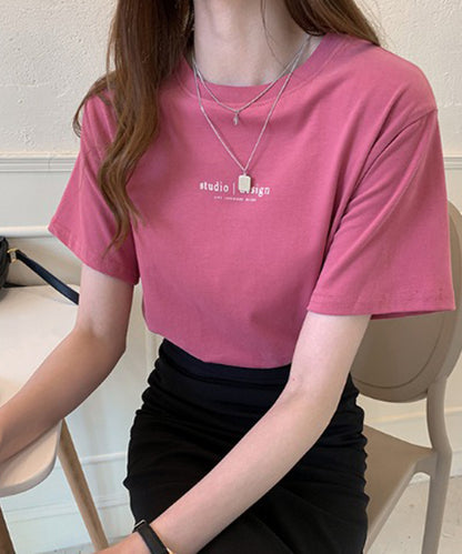 配色 ロゴプリント クルーネック 半袖 Tシャツ