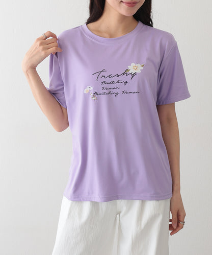 ロゴ フラワー プリント 半袖 Tシャツ