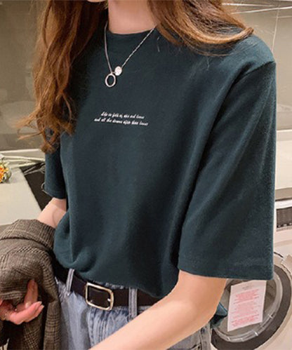 配色 ロゴプリント クルーネック 半袖 Tシャツ