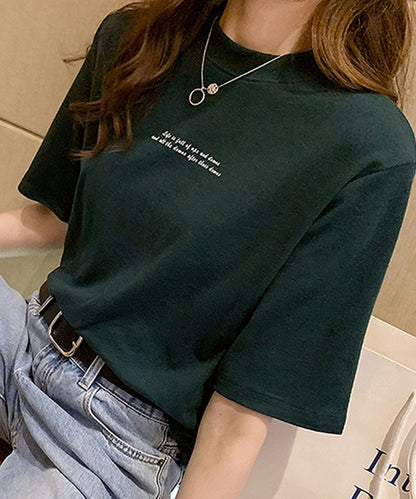 配色 ロゴプリント クルーネック 半袖 Tシャツ