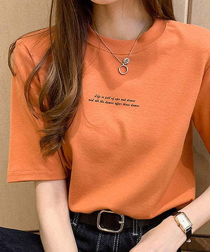 配色 ロゴプリント クルーネック 半袖 Tシャツ