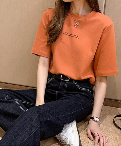 配色 ロゴプリント クルーネック 半袖 Tシャツ