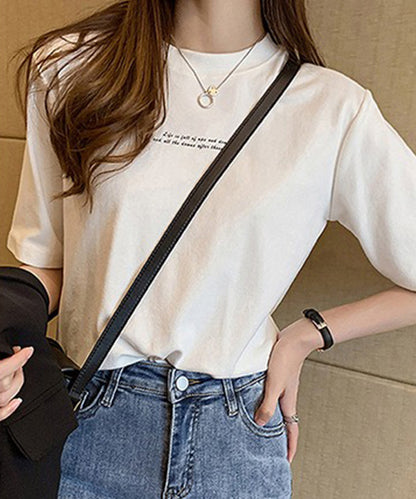 配色 ロゴプリント クルーネック 半袖 Tシャツ