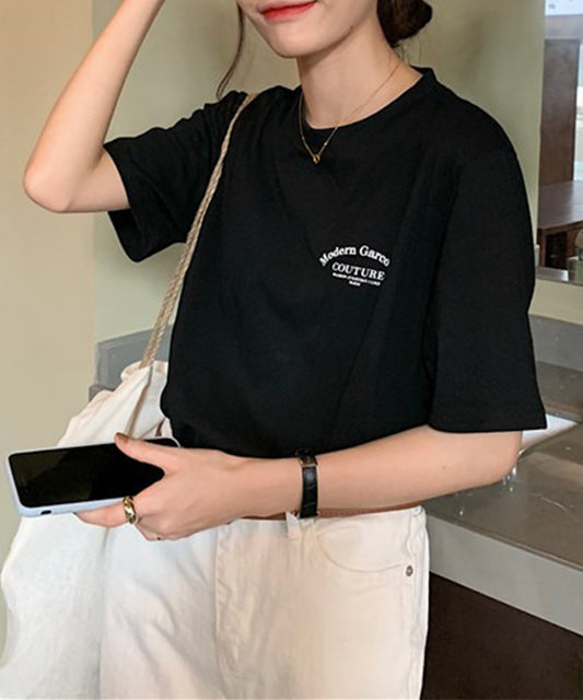 配色 ロゴ プリント クルーネック Tシャツ