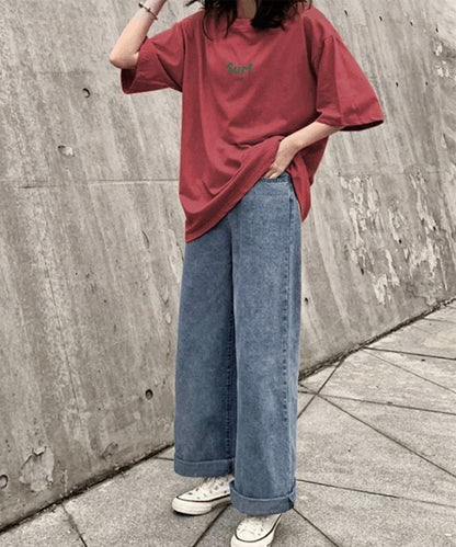 配色 ロゴ オーバーサイズ 半袖 Tシャツ